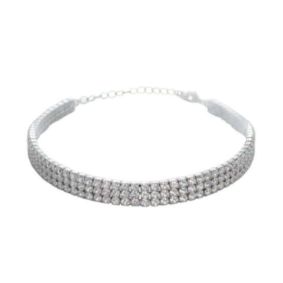 Piper Rhinestone Choker from Empire Exotics, a dazzling accessory with glistening rhinestones for a glamorous look.