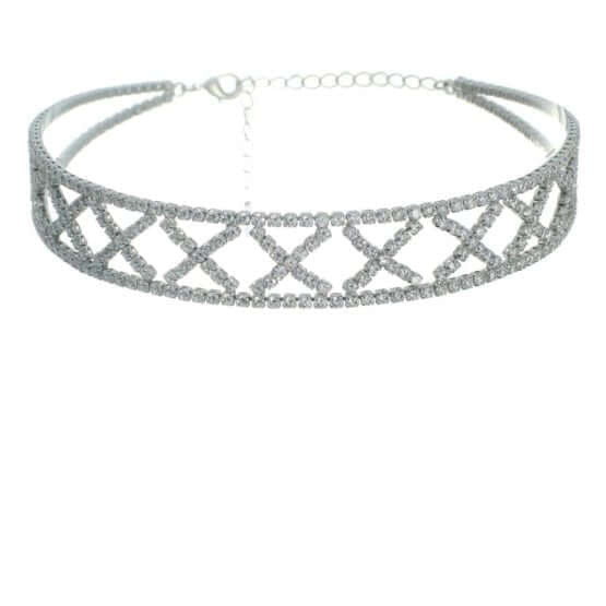 Lily SIL CZ Choker featuring sparkling cubic zirconia stones, perfect for adding elegance to any sexy lingerie set.