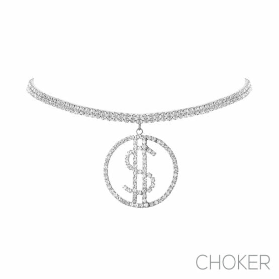 Jasmine Round Doller Sign Choker