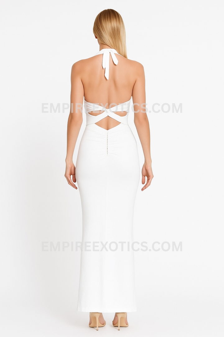 Line Halter Top Adjustable Dress