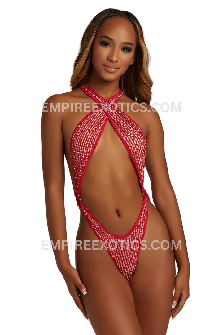 Criss Cross Crystal Bodysuit