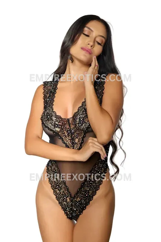 Crystal Lace-Up Back Teddy