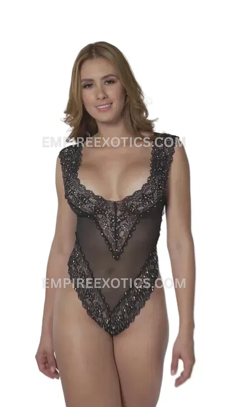 Crystal Lace-Up Back Teddy