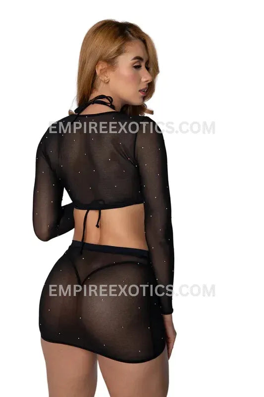Crystal Mesh Shrug Set