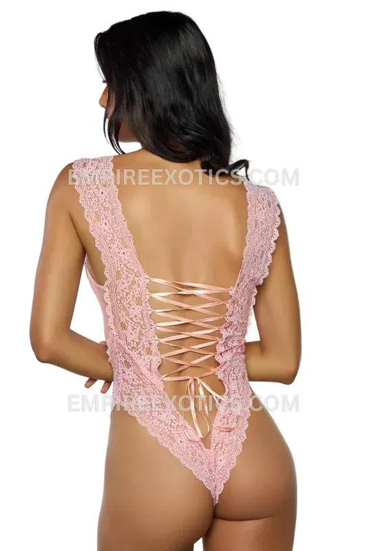 Crystal Lace-Up Back Teddy
