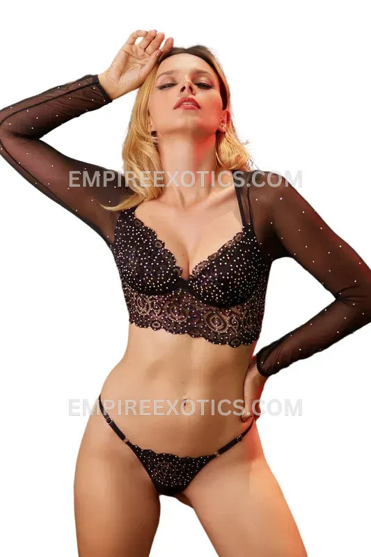 Crystal Lace Crop Top Set