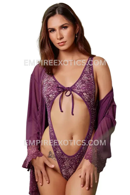 Crystal Lace Hallow Out Bodysuit