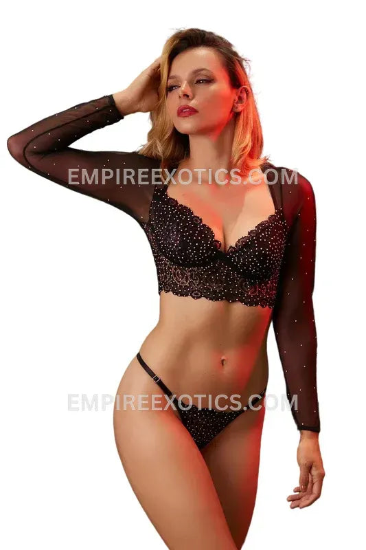Crystal Lace Crop Top Set