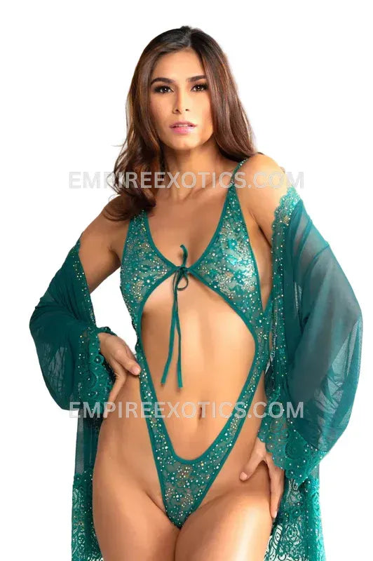Crystal Lace Hallow Out Bodysuit