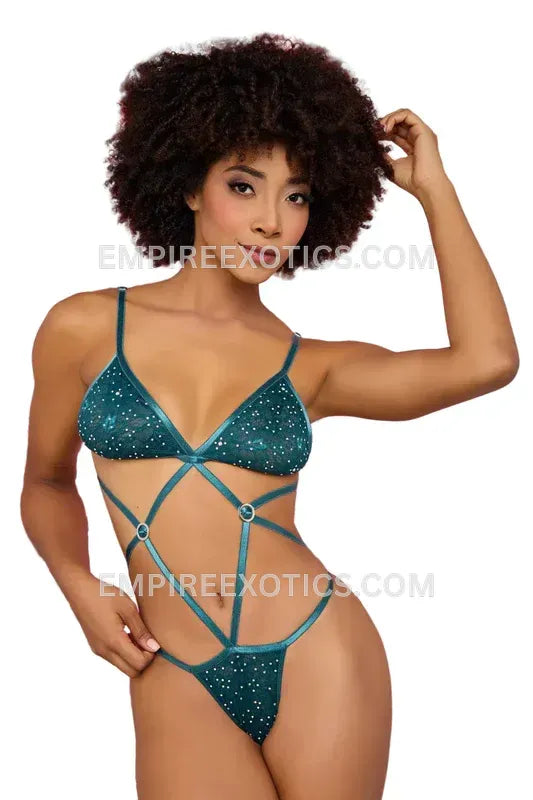 Crystal Lace Strappy Bodysuit