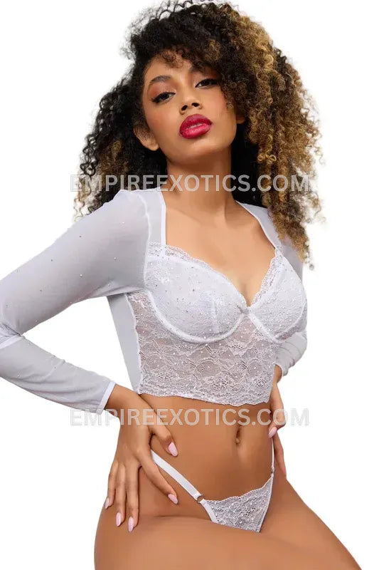 Crystal Lace Crop Top Set