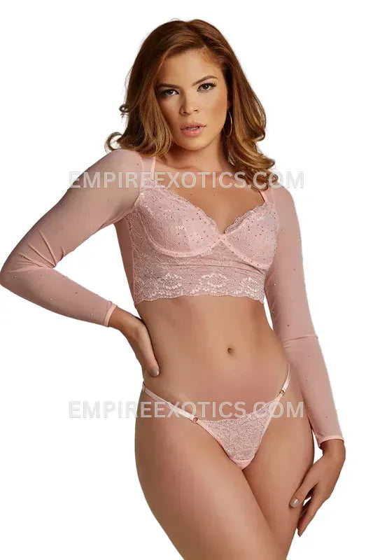 Crystal Lace Crop Top Set