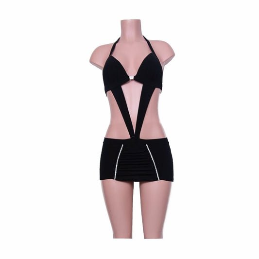 Amaranthe - Line Halter Padded Push-Up Mini Dress